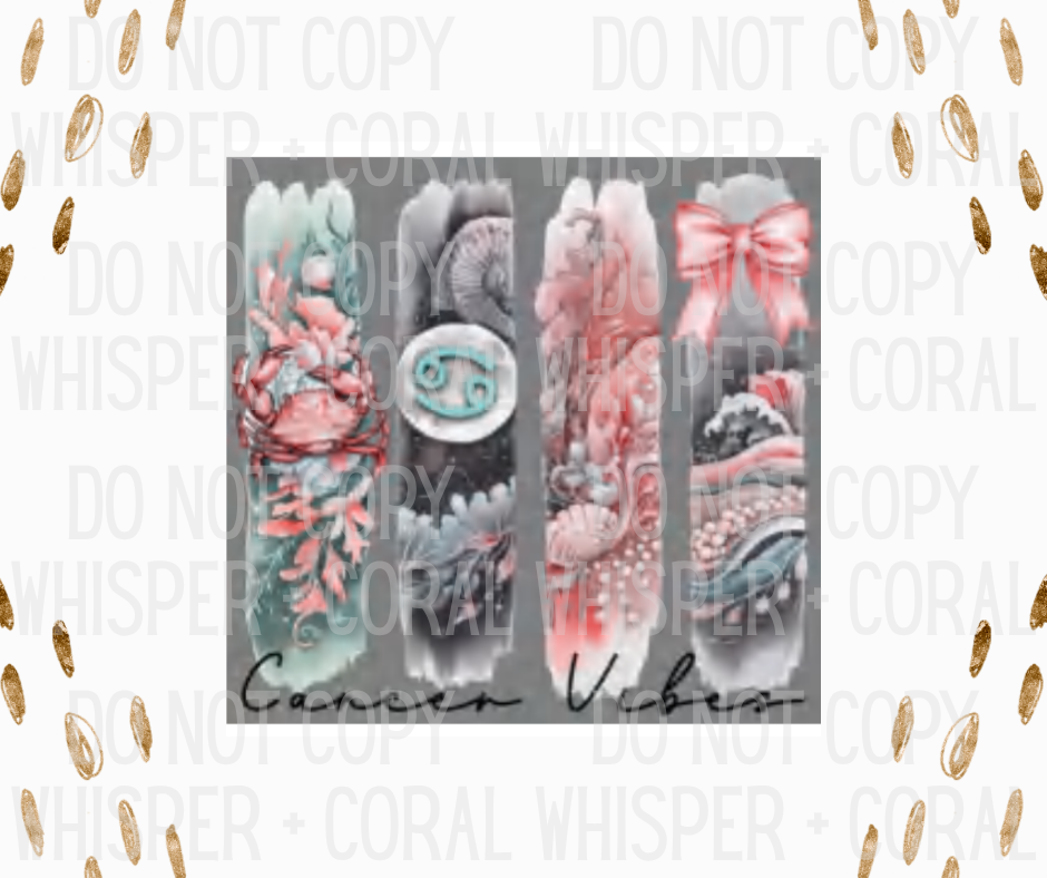 Decal #A-B5 Cancer Vibes Bow Design