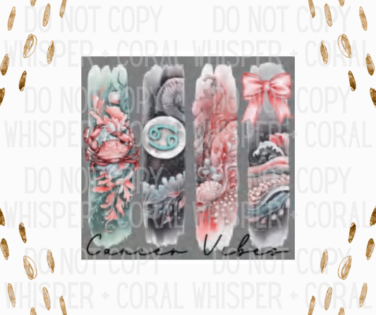 Decal #A-B5 Cancer Vibes Bow Design