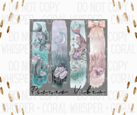 Decal #A-F6 Pisces Vibes Bow Design