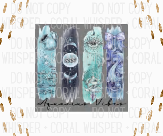 Decal #A-F7 Aquarius Vibes Bow Design