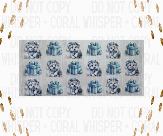 Wrap #144 Blue Presents Christmas Dog