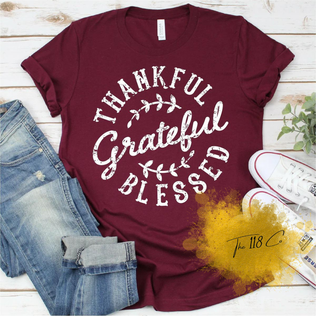 Thankful Grateful Blessed Wreath